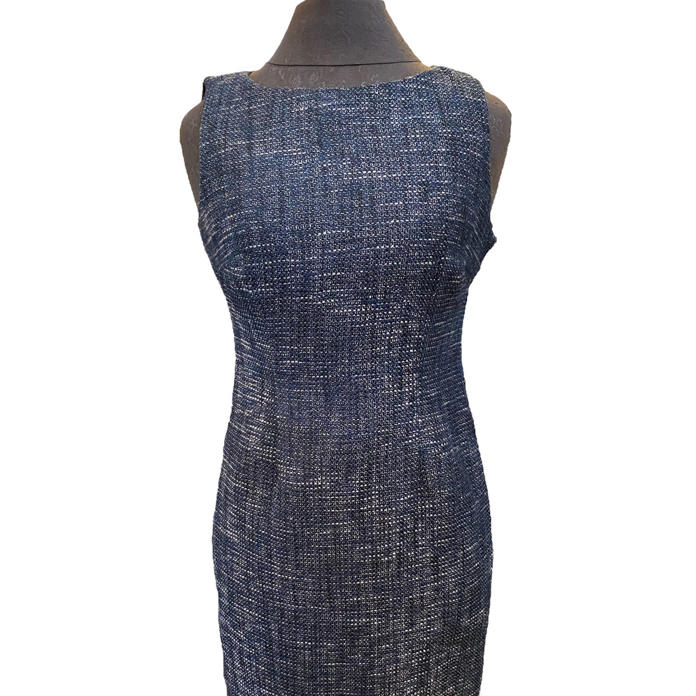 Calvin Klein Woman's tweed dress navy blue NWT sleeveless